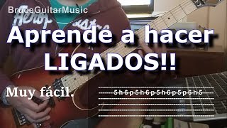 Aprende a hacer LIGADOSLEGATO en guitarra eléctrica hammer on y pull off  BruceGuitarMusic [upl. by Ky]