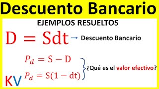 ✅ Como Calcular el DESCUENTO BANCARIO DESCUENTO SIMPLE [upl. by Steinman374]