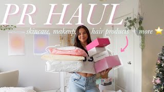 HUGE PR UNBOXING  giveaway 📦 Rare Beauty Glow Recipe amp more [upl. by Uase]