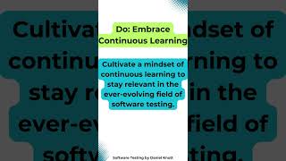 Do Embrace Continuous Learning softwaretesting [upl. by Neirda]