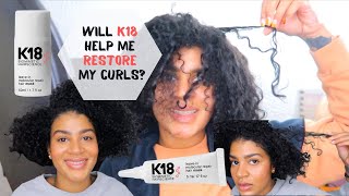 K18 LeaveIn Molecular Repair Hair Mask  K18 Natural Curly Hair  Week 1  Review amp Demo [upl. by Kieryt]