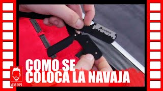 Como poner una navaja de afeitar en un porta navajas [upl. by Enedan390]