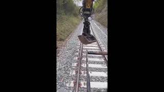 Routine maintenance of railroad track [upl. by Ahsennod]