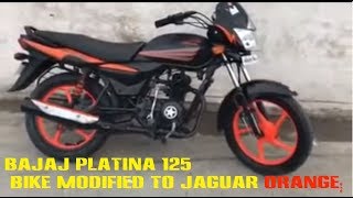 Bajaj Platina 125 bike modified to Jaguar Orange [upl. by Duyne]