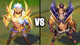 Obsidian Dragon Sett vs Prestige Obsidian Dragon Sett Skins Comparison League of Legends [upl. by Janith]