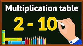 Table of 2 to 10  learn table 2 to 10  Multiplication tables 210  Multiplication table for kids [upl. by Naej]