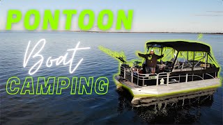 Camping on my Pontoon Boat Catch and Cook [upl. by Ronnoc]