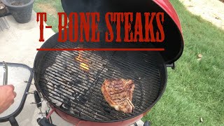 Grill a Perfect T Bone Steak On a Weber Charcoal Grill [upl. by Swann114]