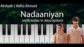 Nadaaniyan Akshath  Easy Piano Tutorial with Notes in description  Perfect Piano [upl. by Arabel]