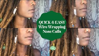 EASY DIY NOSE RING  CUFF TUTORIAL  LEARN HOW TO ADD GEMSTONES TO YOUR NOSE CUFF  FAKE PIERCINGS [upl. by Esorlatsyrc]