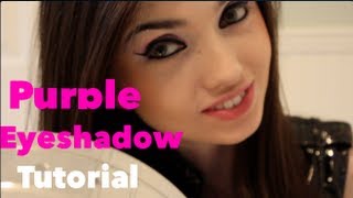 Purple Eyeshadow Cat Eye Eyeliner Tutorial [upl. by Namrehs]