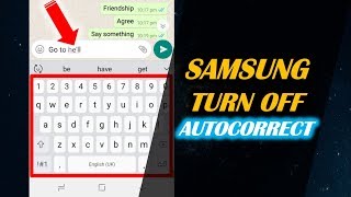 How to Turn off Autocorrect on SAMSUNG Device [upl. by Neelhtac]