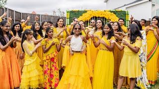 Aanyas Party Dance ll Modhaledham Party ll Half Saree Function ll Dance Cover ll Dallas Texas ll [upl. by Nilyaj324]