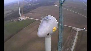 Worlds Biggest Wind Turbine Enercon E126 FPV RC 3D Heli Building Construction Potzneusiedl Crane [upl. by Niarbo]