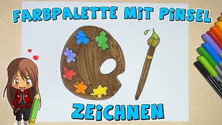 Farbpalette mit Pinsel einfach malen für Kinder  ab 7 Jahren  Malen mit Evi  deutsch [upl. by Whitney834]