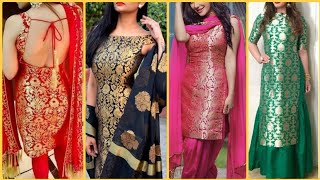 brocade kurti designs brocade dress designs brocade suit designs 201920 banarasi kurti designs [upl. by Cynara]