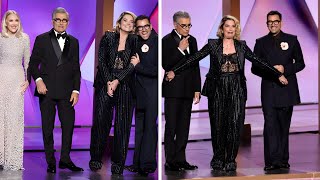 Dan amp Eugene Levy Reunite with Catherine OHara amp Annie Murphy at 2024 Emmys Schitts Creek Reunion [upl. by Lonny]