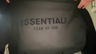 Black Essentials Fear of God Hoodie UnboxingReview [upl. by Soren]