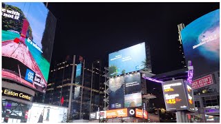 Night Walk at Dundas Square Toronto [upl. by Anawait577]