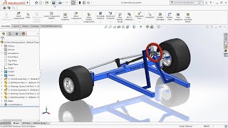 Go Kart Steering Mechanism Assembly and Motion Animation Full Tutorial in Solidworks [upl. by Notnirt]