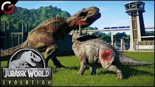 DINOSAURS FIGHTING BATTLE ARENA Most Epic DINO Fight Scenes  Jurassic World Evolution Gameplay [upl. by Esej]