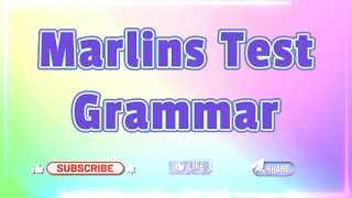 Marlins Test For Seafarer  Grammar [upl. by Audsley]