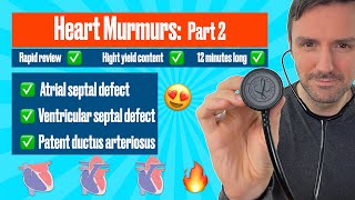 Heart murmurs for beginners Part 2 Atrial septal defect ventricular septal defect amp PDA🔥🔥🔥🔥 [upl. by Attey947]