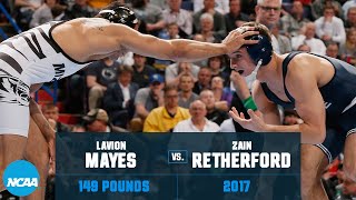 Zain Retherford vs Lavion Mayes 2017 NCAA wrestling championships 149 lb [upl. by Ariec]