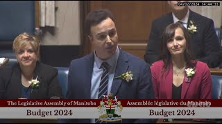 Manitoba NDP government unveils its first budget under Premier Wab Kinew – April 2 2024 [upl. by Ainirtak]