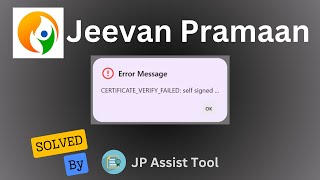 CERTIFICATE VERIFY FAILED self signed Jeevan Pramaan software not running on Windows PC [upl. by Shanks113]