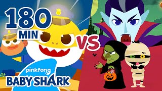 BOO Baby Shark vs Halloween Monsters  Compilation  Halloween Story  Baby Shark Official [upl. by Siri971]