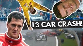 F1s Biggest Crash 1998 Belgian Grand Prix Comedy Review [upl. by Ellennaj]