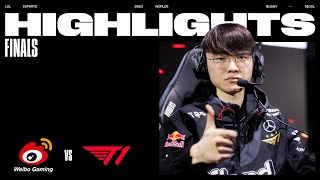 WBG vs T1  FULL DAY HIGHLIGHTS  The Finals  Worlds 2023 [upl. by Stover]