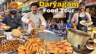 Famous street food in Daryaganj  Lotan Chole Kulche  Siingh fruit ice cream  Kachori [upl. by Nylave524]