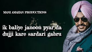 ik baliye junoon pyar da duji kare sardari gabru rajvir jawanda new song whatsapp status lyrics vide [upl. by Xad]