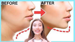 Double Chin Removal and Wrinkles Get a Better Jawline V shape Face with this Exercise [upl. by Nabetse]