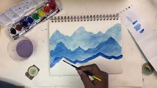 Art Lessons For Kids Monochromatic Landscape Paintings [upl. by Zitella]