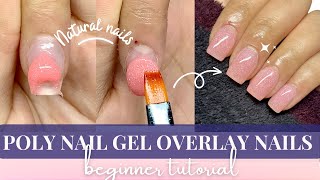 💅EASY POLY NAIL GEL OVERLAY Tutorial for Beginners Achieve Flawless Nails with GLOWTIPS [upl. by Jehial]