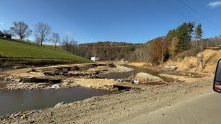 Take a ride beside Cane River in Burnsville NC on 103124 one month after Helene [upl. by Ahras]