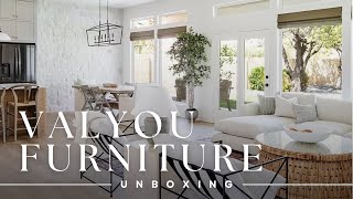 Valyōu furniture unboxing and room layout for our NEW FLIP HOUSE [upl. by Tiersten]