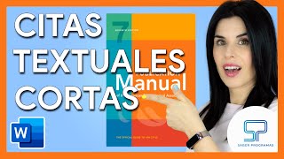 🟠 Citas Textuales MENOS de 40 Palabras APA 7ma edición [upl. by Karb]