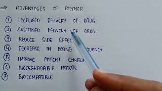 Advantages of polymers in novel drug delivery system  Ndds 7 Semester [upl. by Swiercz]