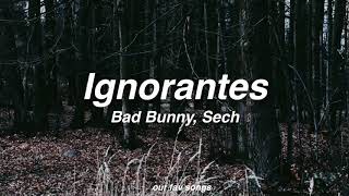 ignorantes bad bunny sech lyricsletra [upl. by Orlina]