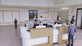 Hotel Lobby Reception Area  3d Modeling and rendering  3d Visualization [upl. by Nytsud]