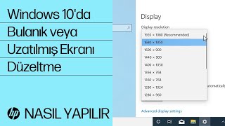 Windows 10da Bulanık veya Uzatılmış Ekranı Düzeltme  HP Bilgisayarlar  HP Support [upl. by Ibby]