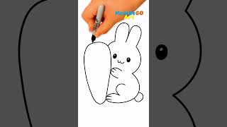 How to draw a cute rabbit easy 🐇✍ Drawing for beginners art drawing rabbit [upl. by Drehcir]