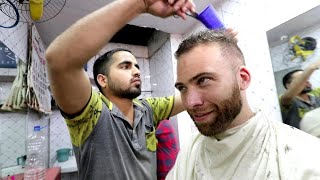 The ULTIMATE Indian HAIRCUT EXPERIENCE  Full Shave  Massage  Kolkata India [upl. by Oicanata482]