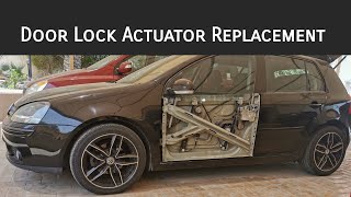 Door Lock Actuator Replacement  VW Golf MK5 [upl. by Neyr]