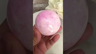 Premium quality pink Hemimorphite sphere SMoonCrystalscom [upl. by Ahselat]