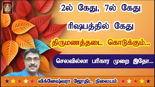 2ல் கேது 7ல் கேது ரிஷபத்தில் கேது  திருமணத்தடை [upl. by Rebor]